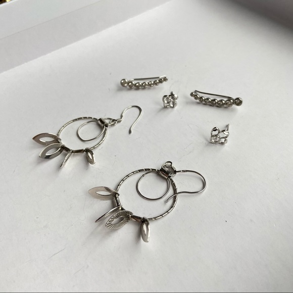 Sterling silver climber danglers and stud earrings - Picture 2 of 7
